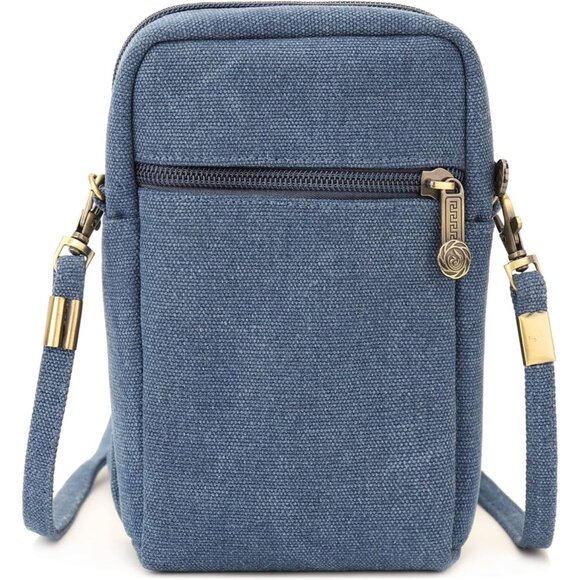 Women's Navy Blue Vintage Embroidered Cute Mini Cross Body Bag Small Handbags - Picture 2 of 6